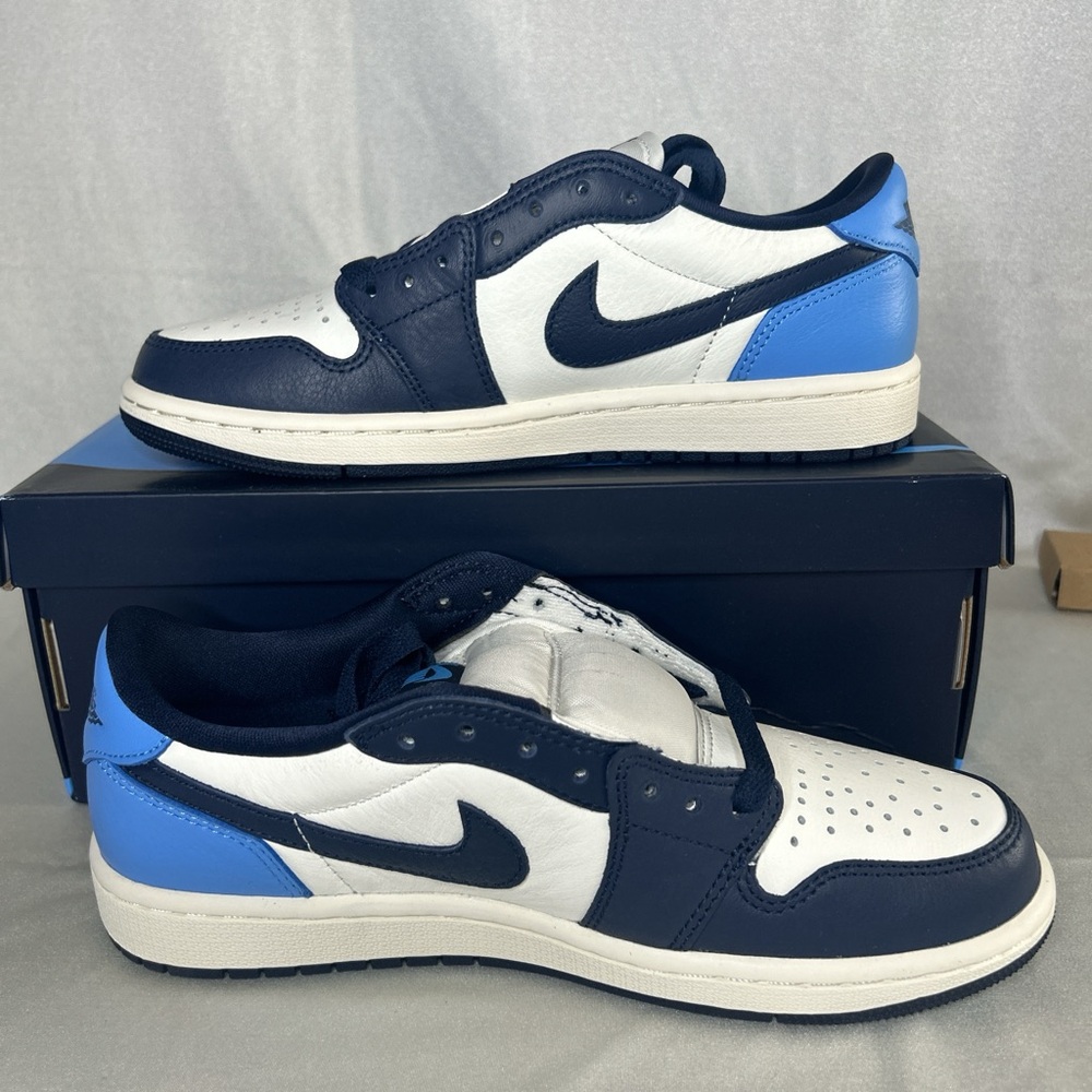 Jordan 1 Low Obsidian Navy and Light Blue Sneakers 6.5m/8w